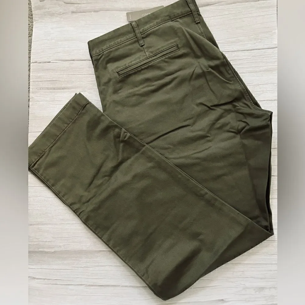 J. Crew NWT Men's 484 Slim Fit Broken In Chino Pants Army Green Size 38/32